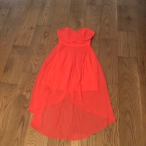 strapless high low dress